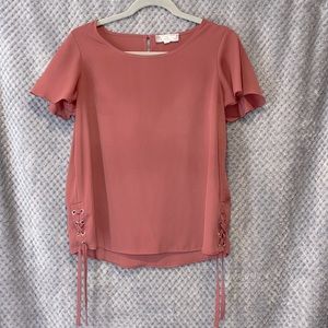 Pink rose vintage women’s medium mauve blouse